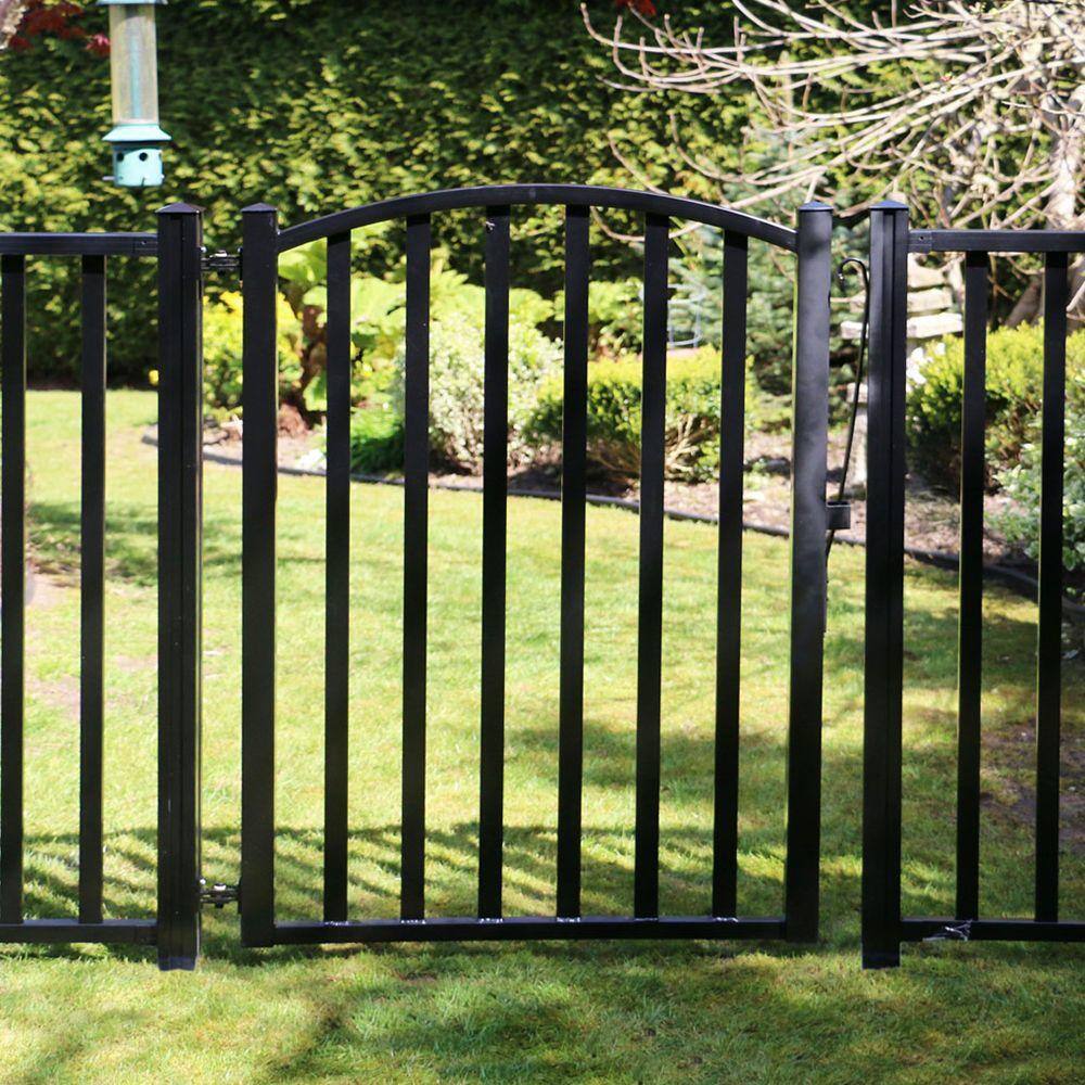 PEAK AquatinePLUS 3 ft. x 4 ft. Black Aluminum Yard Fence Gate 57168