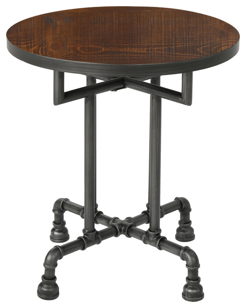 GDF Studio Cytheria Industrial Faux Wood End Table  Dark Brown   Industrial   Side Tables And End Tables   by GDFStudio  Houzz