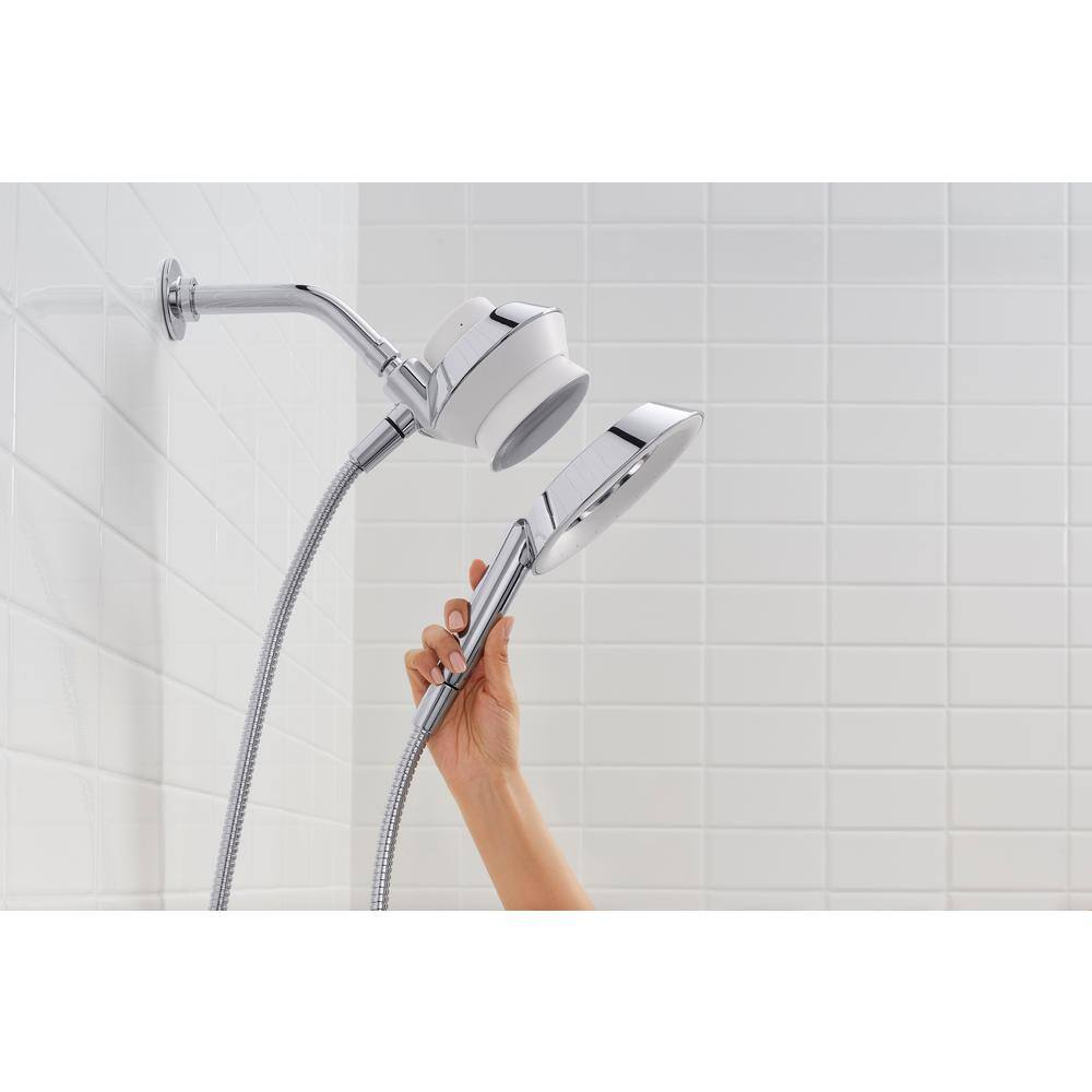 KOHLER Moxie 1-Spray Patterns with 1.75 GPM 6 in. Wall Mount Handheld Shower Head with Speaker in Polished Chrome 28241-GKE-CP