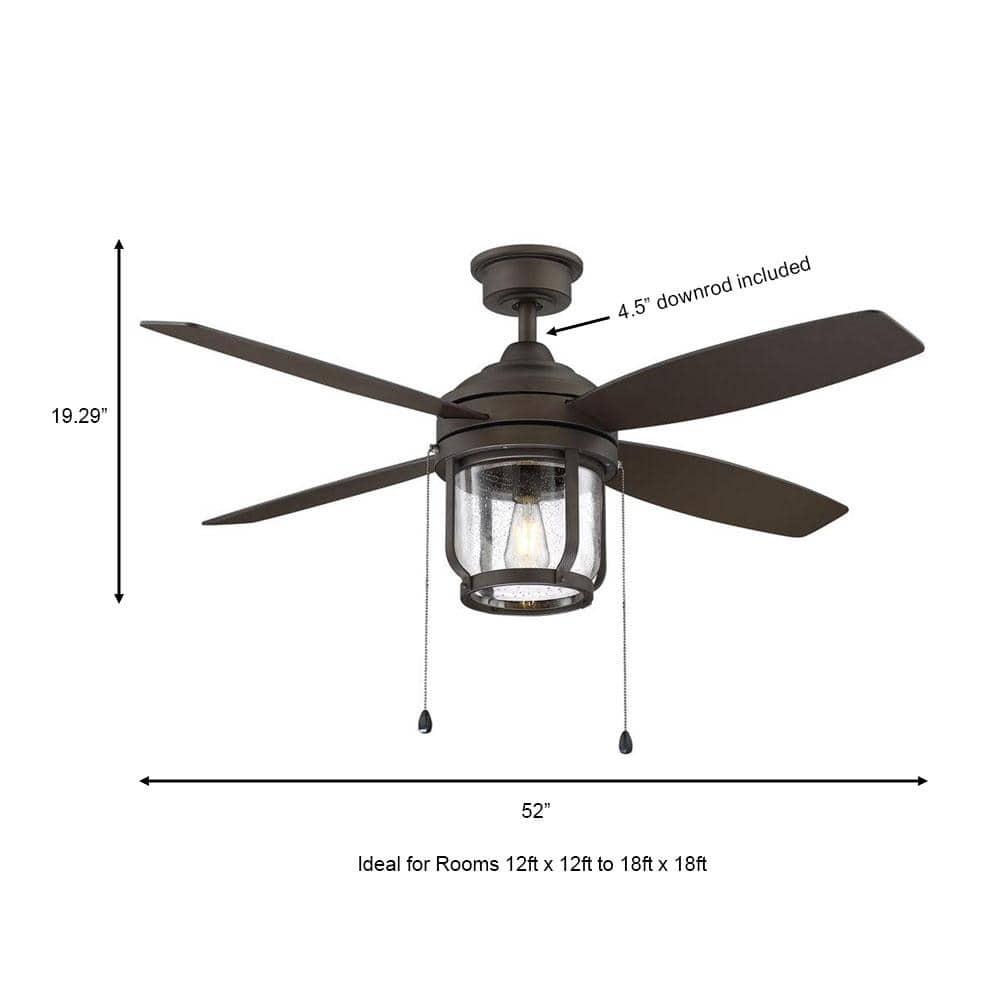 Home Decorators Collection Northampton 52 in LED IndoorOutdoor Espresso Bronze Ceiling Fan with Light