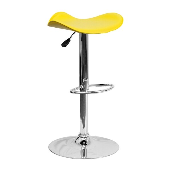 Vinyl Adjustable Height Bar Stool With Chrome Base