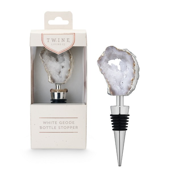 White Geode Bottle Stopper By Twine Living