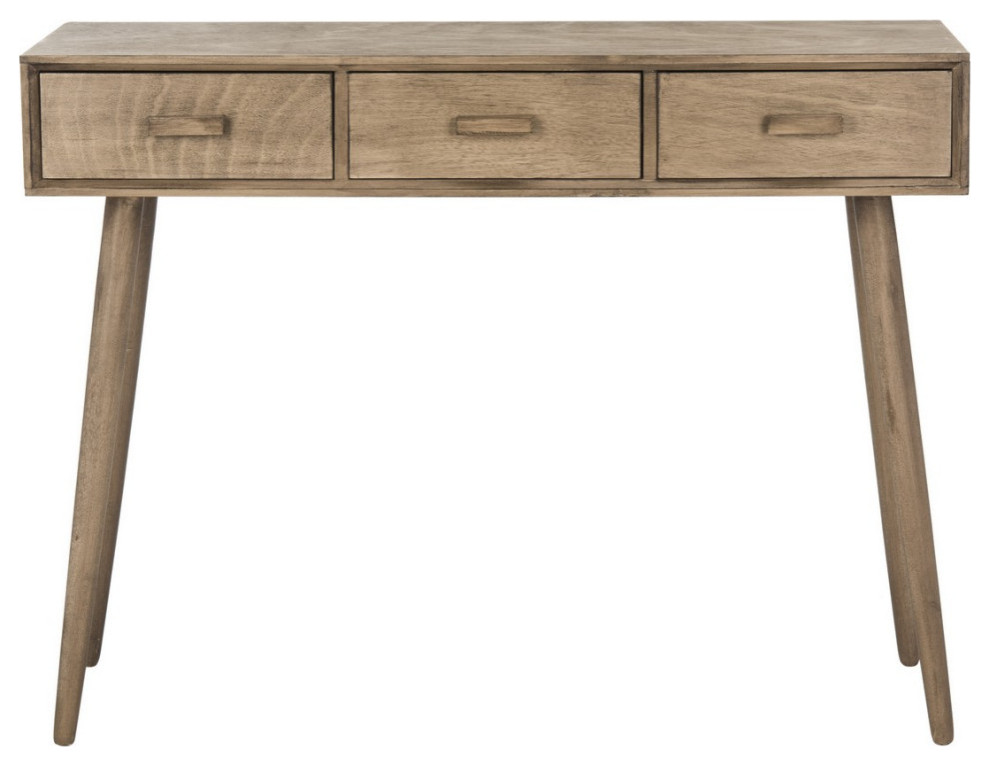 Elvis 3 Drawer Console Table Chocolate   Midcentury   Console Tables   by AED Luxury Home Decor  Houzz