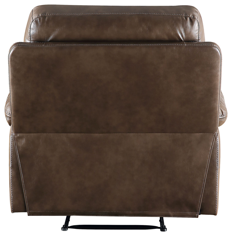 Aashi Recliner  Power Motion  Brown Leather Gel Match   Transitional   Recliner Chairs   by Acme Furniture  Houzz