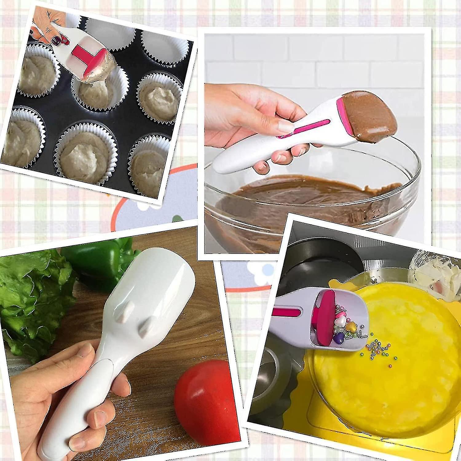 Cupcake Scoop，one-touch Sliding Button Dispenses Batter Diy Kitchen Baking Tools