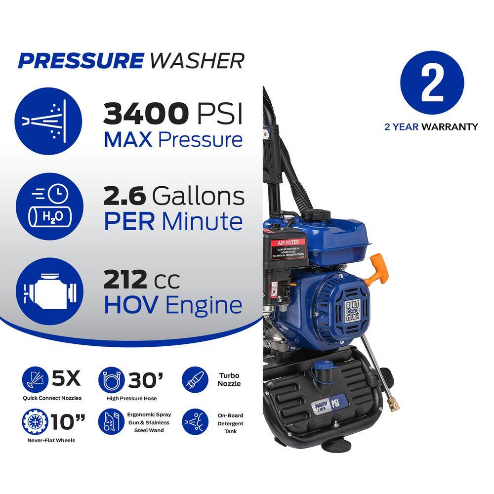 Ford 3400 PSI 2.6 GPM Professional Gas Pressure Washer FPWG3400H