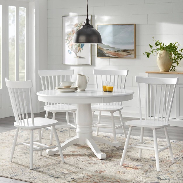 5pc Kale Pedestal Dining Set White Buylateral