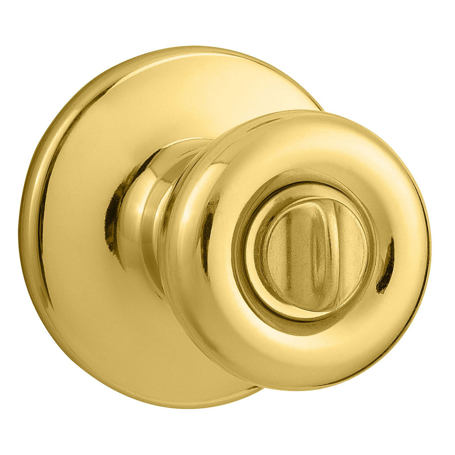 Kwikset Tylo Polished Brass Privacy Lockset 1-3/4 in.