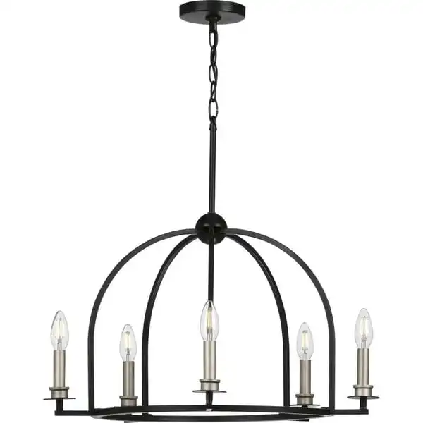 Seneca Collection 5-Light Matte Black Farmhouse Chandelier Light - N/A Shopping - The Best Deals on Chandeliers