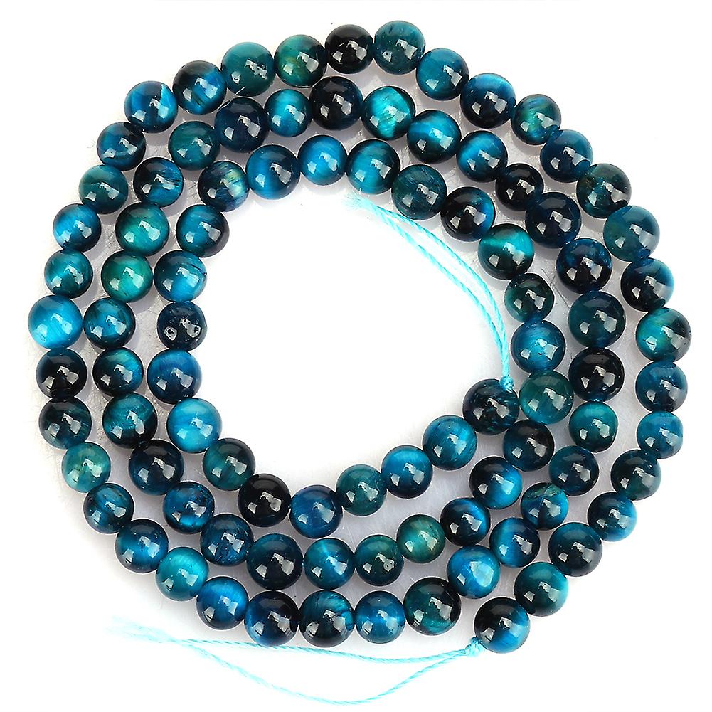 Natural Stone Blue Tiger Eye Round Beads Diy Jewelry Bracelet Making Accessory4mm 92pcs Beads