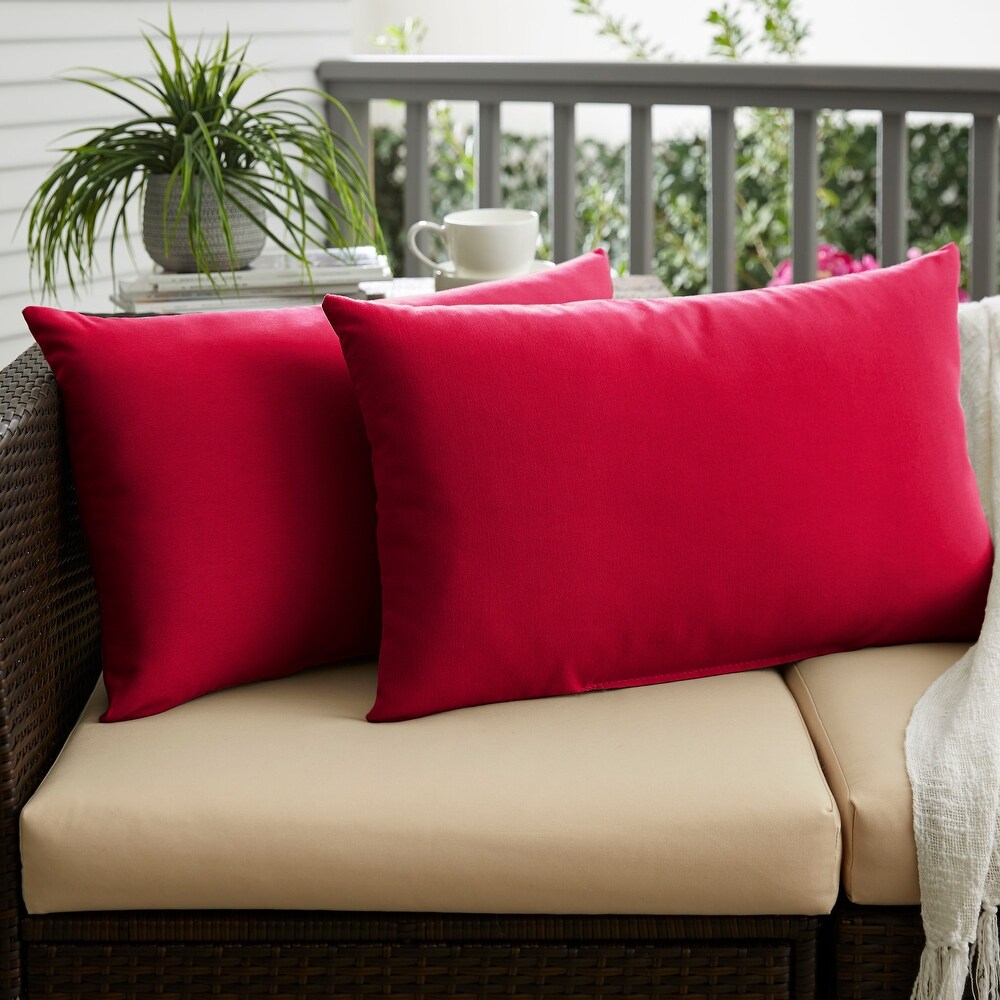 Westby Crimson Indoor/ Outdoor Lumbar Knife Edge Pillow Set