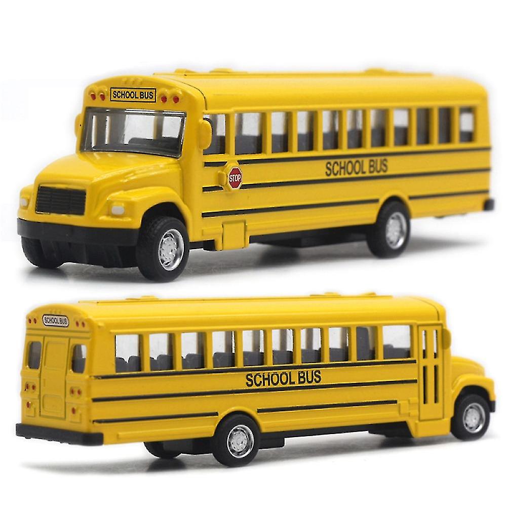 Naievear Alloy Pull Back School Bus Model Collection Vehicle Children Car Toy Decor Gift