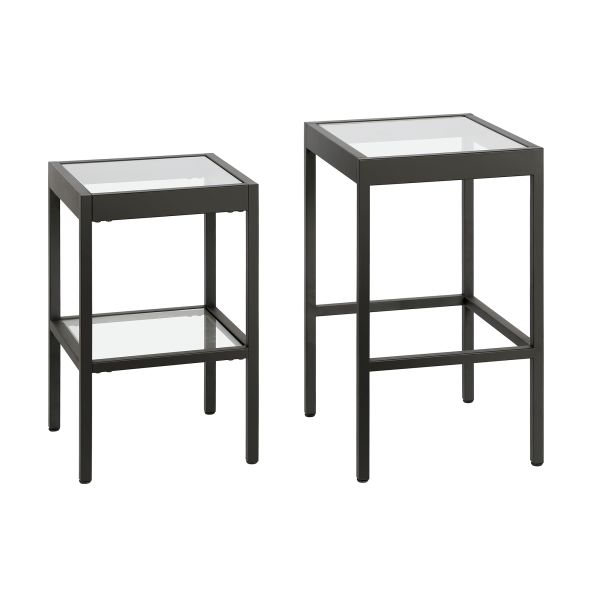 Alexis Rectangular and Square Nested Side Table in Blackened Bronze