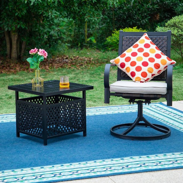 3pc Patio Conversation Set With Rattan Wicker Swivel Chairs amp Coffee Table Captiva Designs