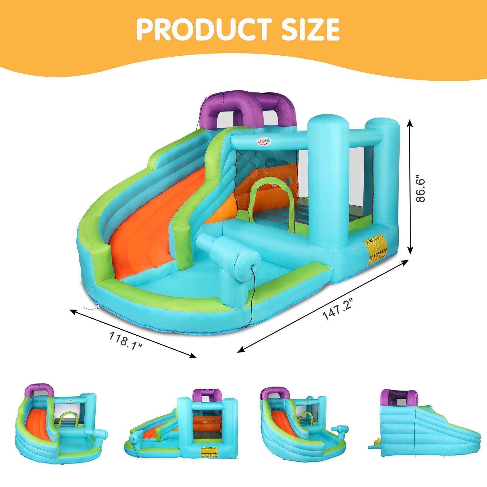 UBesGoo Pvc Inflatable Bouncer Castle Jumper Bouncy House Water Slide Pool 3-12 Age