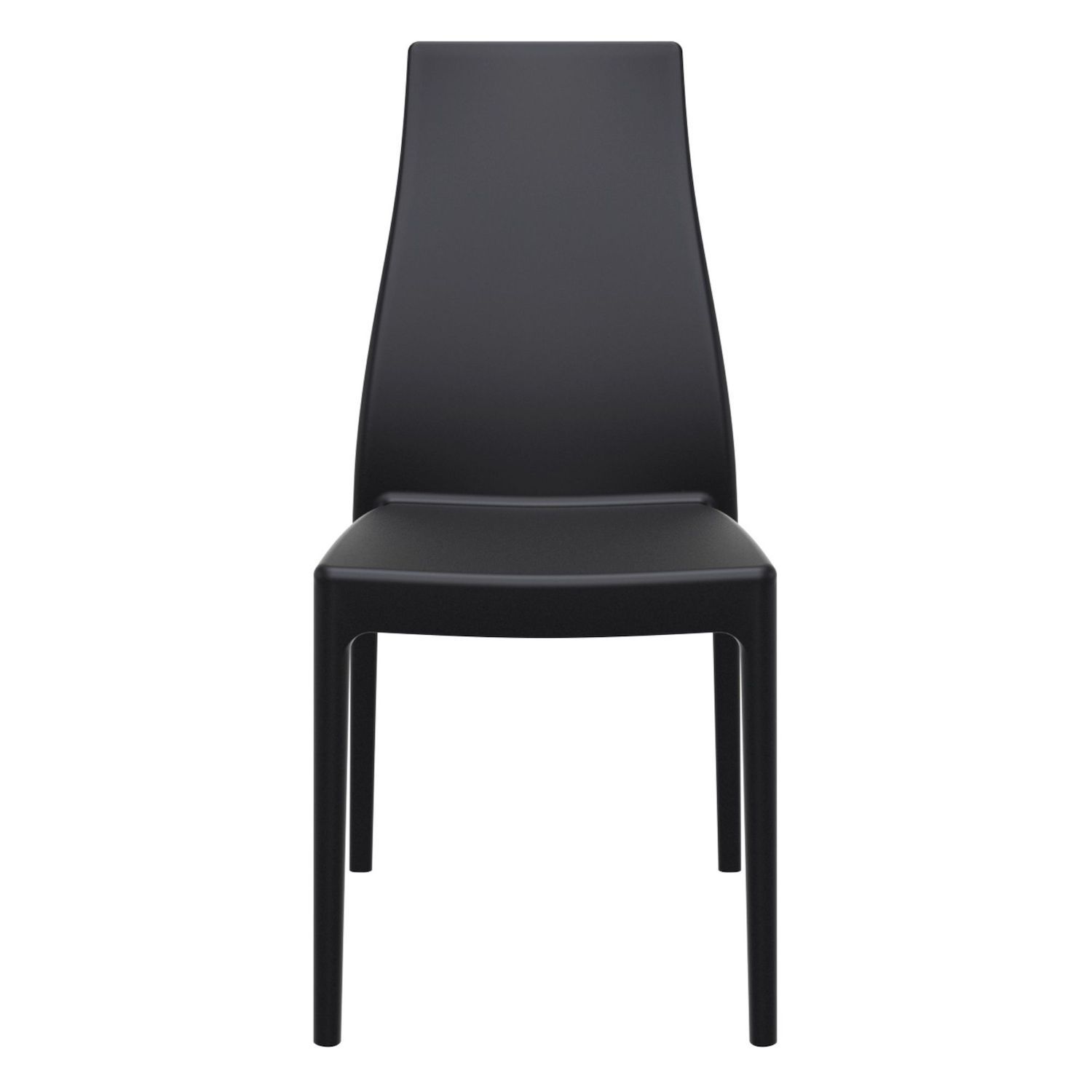 37 Black Outdoor Patio Solid High Back Dining Chair