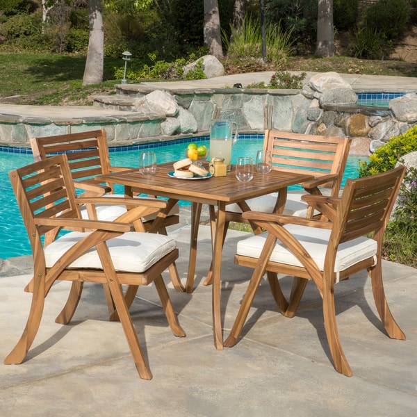 Outdoor Hermosa 5piece Wood Dining Set by Christopher Knight Home