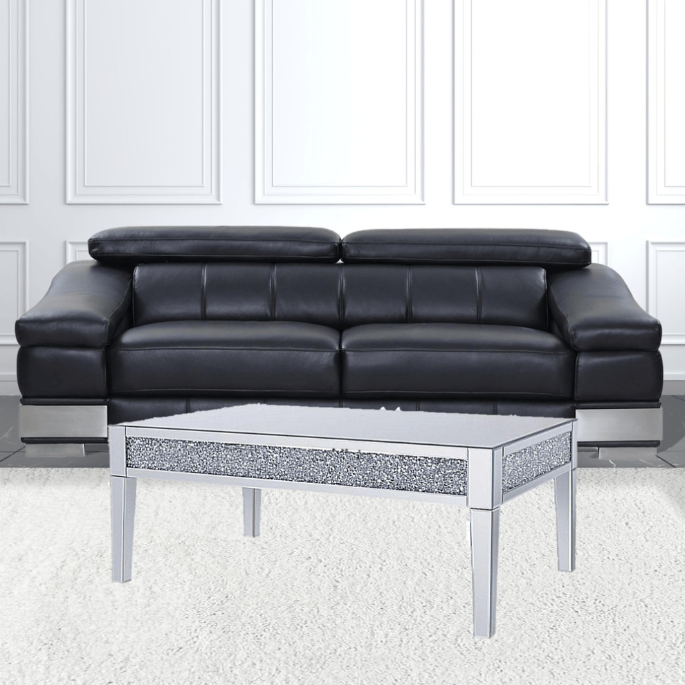 48 quotSilver Mirrored Rectangular Mirrored Coffee Table   Coffee Tables   by HomeRoots  Houzz