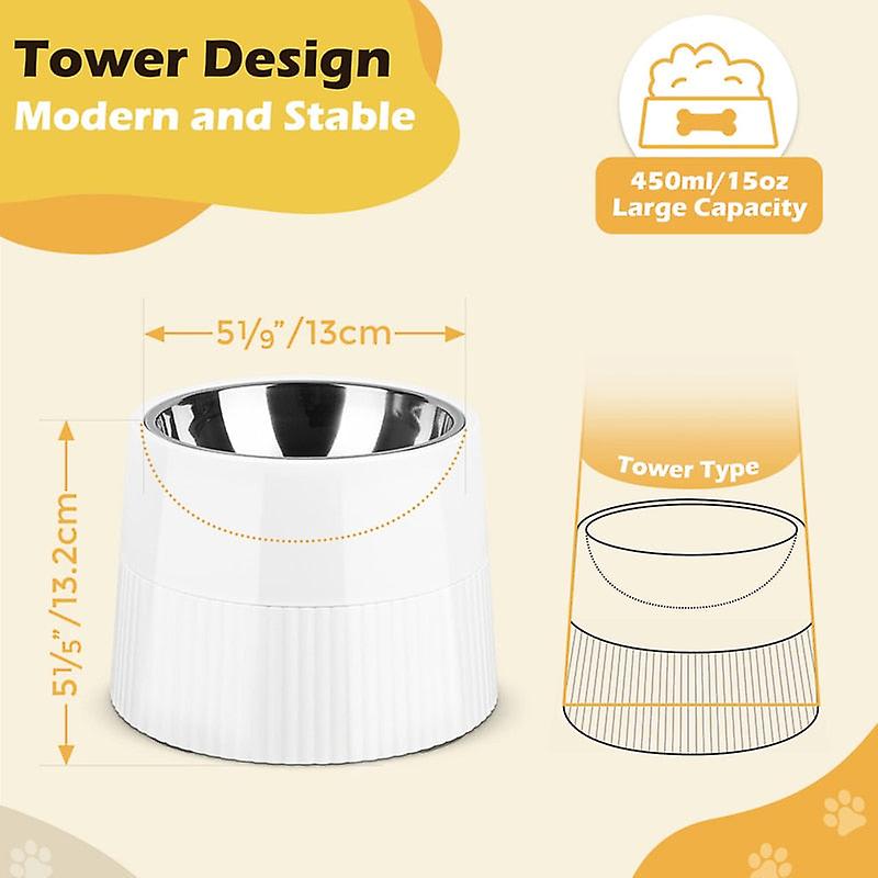 Tower design elevated dog bowl