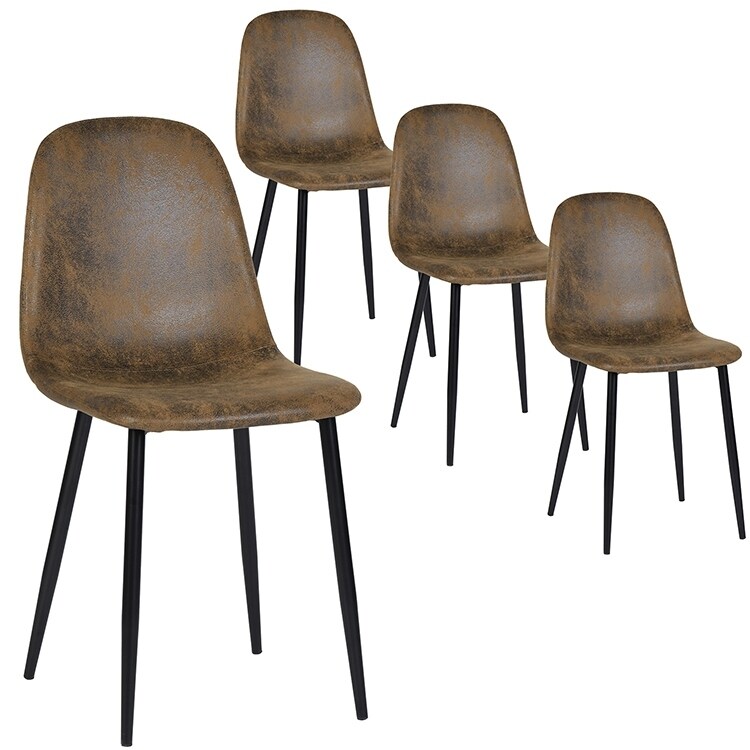 Set of 4 Scandinavian velvet chairs for Living Room  Suede brown