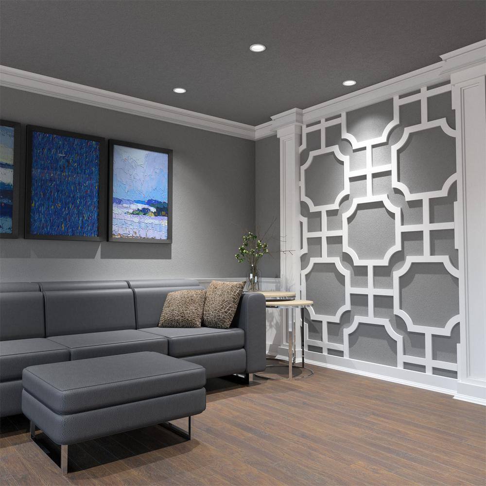 Ekena Millwork 38 in. x 40-78 in. x 23-38 in. Bradley Decorative Fretwork Wall Panels in Architectural Grade PVC WALP24X24BRD