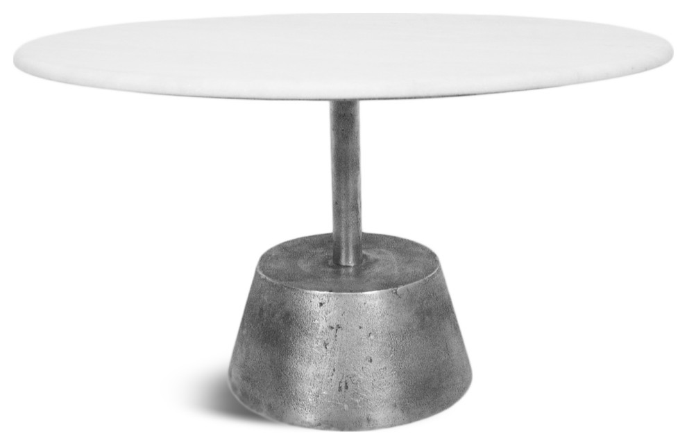 White Marble and Nickel Coffee Table   Transitional   Coffee Tables   by Design Mix Furniture  Houzz