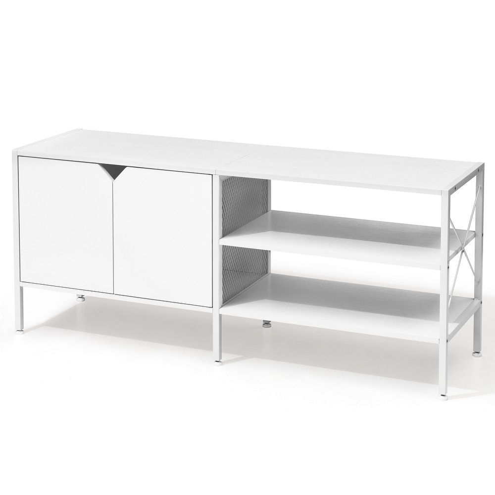 Crestlive TV Stand White 55 inch for TV up to 65\