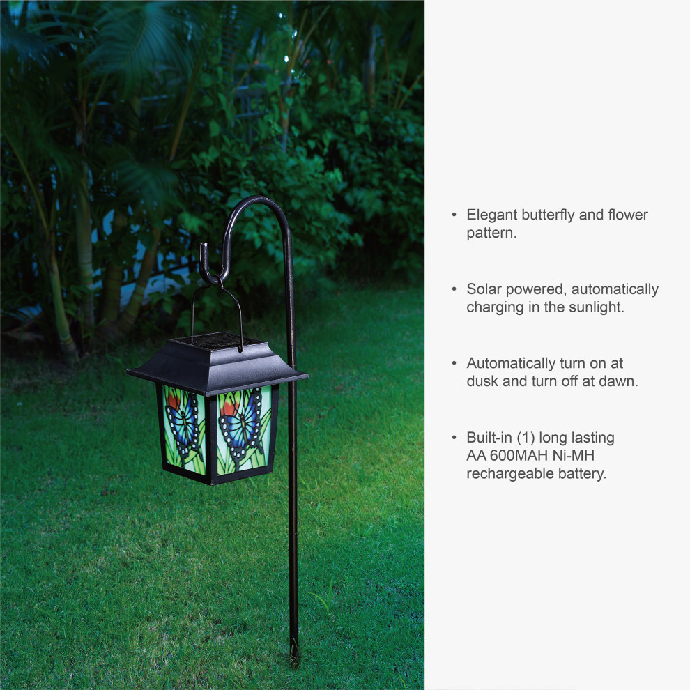 30 quotH Solar Powered LED Pathway Light Garden Stake   Contemporary   Path Lights   by Glitzhome  Houzz