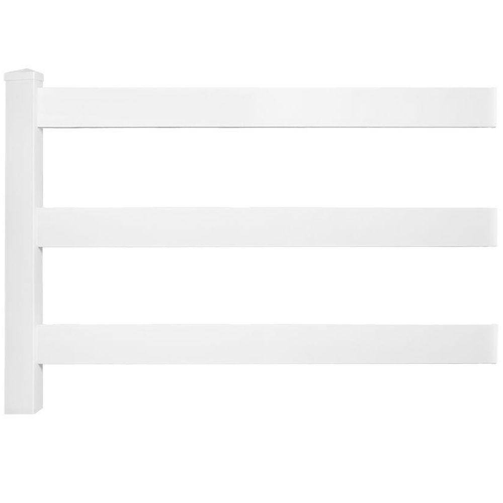 Weatherables 4 ft. H x 8 ft. W 3-Rail Vinyl Fence Panel EZ Pack PWHF-THD3RAIL6.5-1.5x5.5