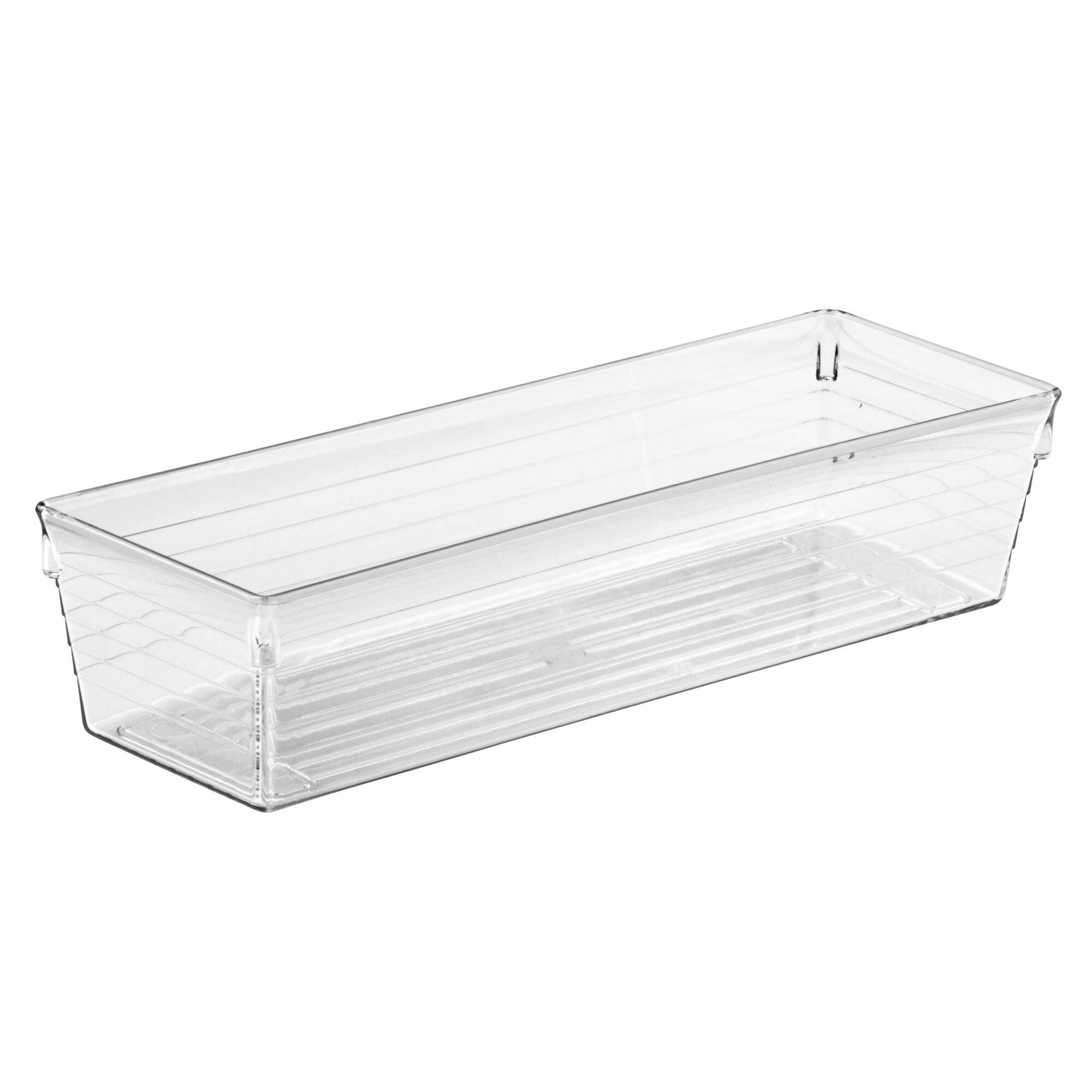 mDesign Plastic Kitchen Cabinet Drawer Organizer Tray - Utensil and Tool Storage Bin - 9 Inch Long Pantry and Kitchen Drawer Organization for Cutlery and Gadgets - Mesa Collection - 6 Pack - Clear