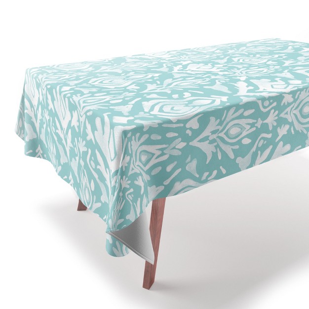 Emanuela Carratoni Teal Ikat Tablecloth Deny Designs