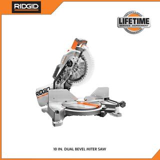 RIDGID 15 Amp Corded 10 in. Dual Bevel Miter Saw with LED Cutline Indicator w 18V  Brushless Cordless Circular Saw (Tool Only) R4113-R8654B