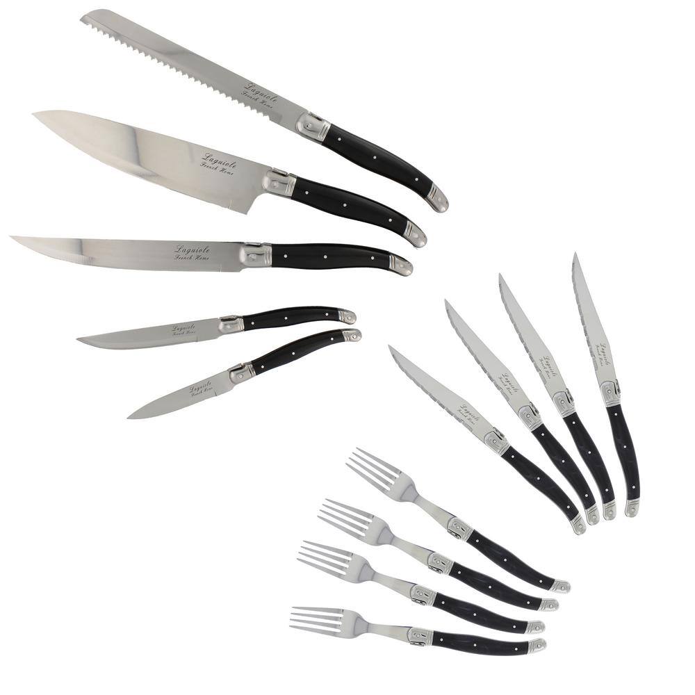 French Home Ultimate 13 Piece Laguiole Kitchen and Steak Knife  Fork Set GRP283