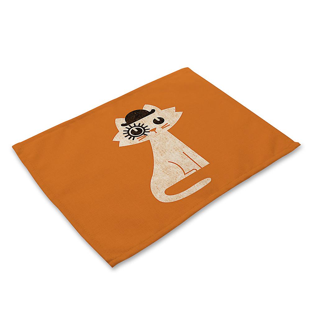 Cat Pattern Print Heat-resistant Washable Place Mat Table Bowl Cup Mat (ma0067-5)