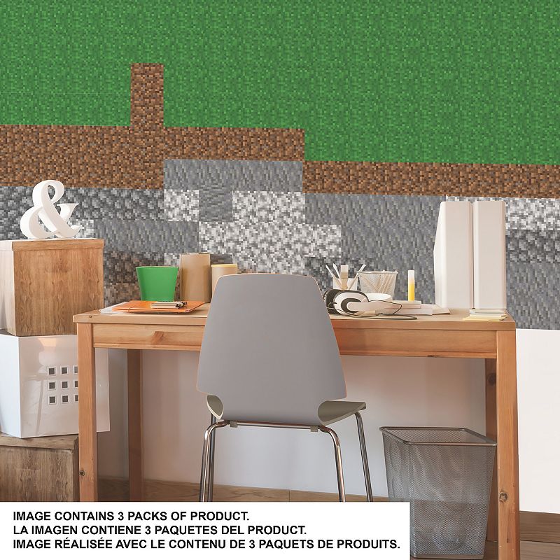 RoomMates Minecraft Block Strips Wall Decals