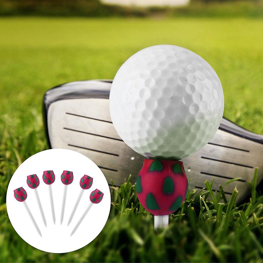 6pcs Portable Flower Shape Plastic Golf Tees Set Golfing Training Practice Tool Accessory