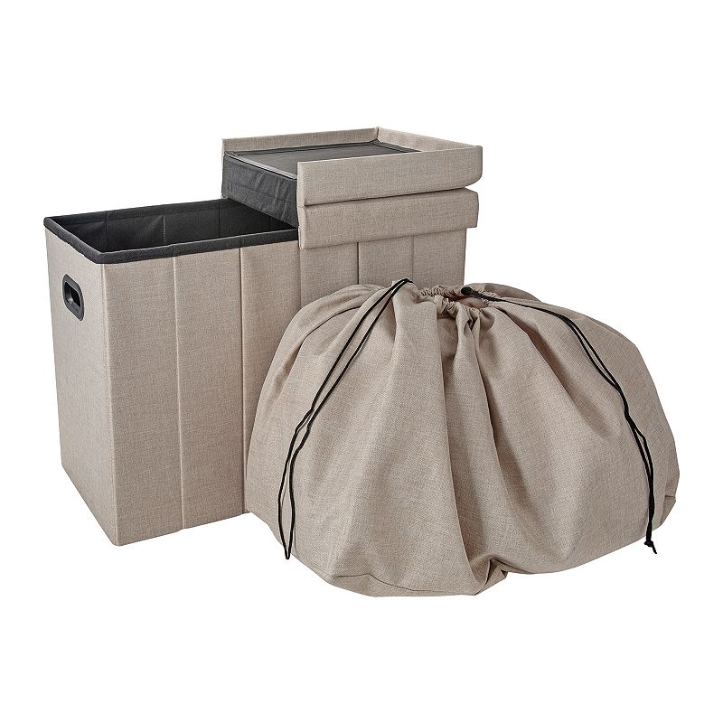 Simplify Collapsible Flip Top Hamper Ottoman