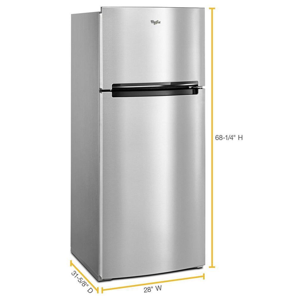 Whirlpool 18 cu. ft. Top Freezer Refrigerator in Stainless Steel WRT518SZFM