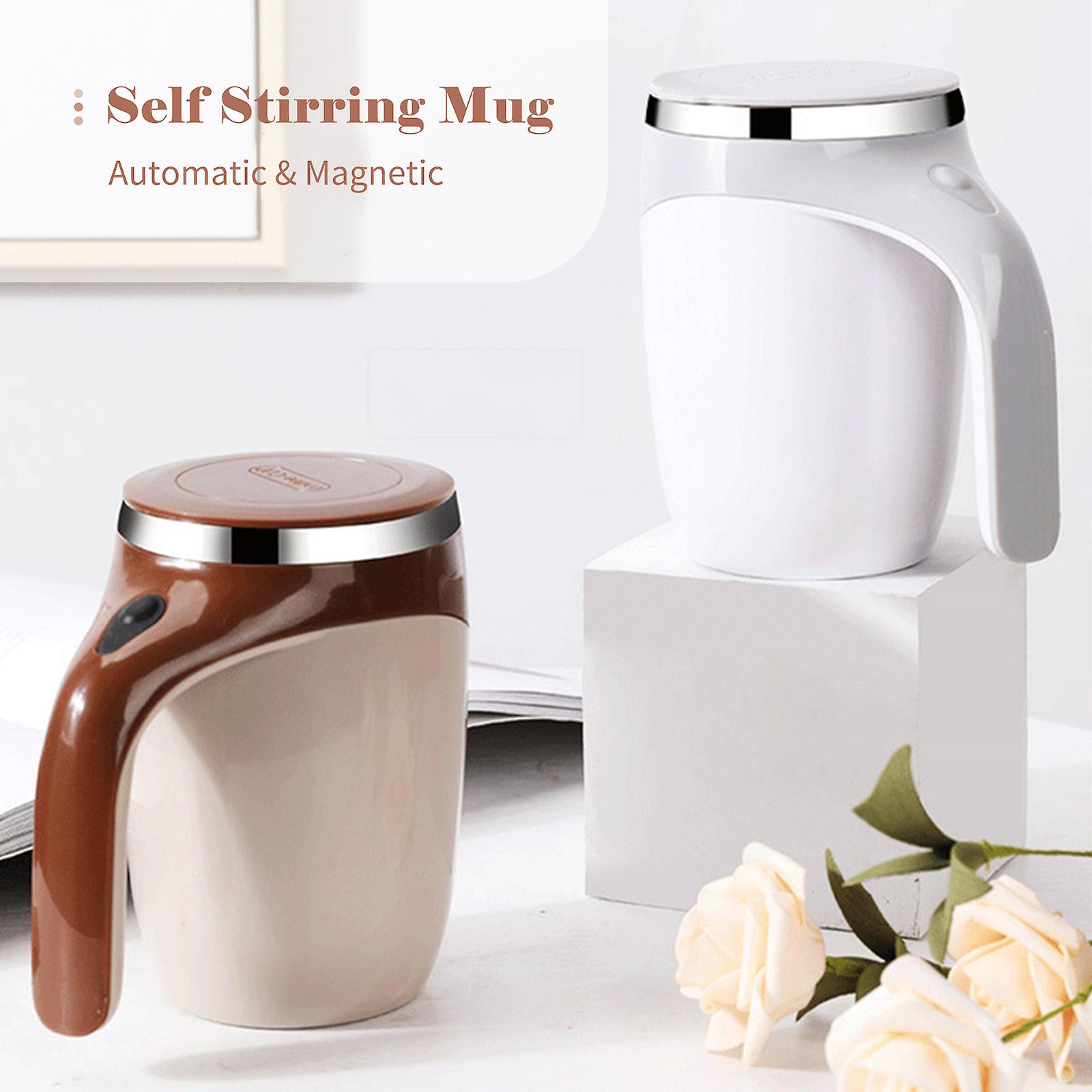 Coffee 380ml Self Stirring Mug With Lid Automatic Magnetic Stirring Coffee Cup Electric Stainless Steel Self Mixing Coffee Cup For Coffee Milk Cocoa H