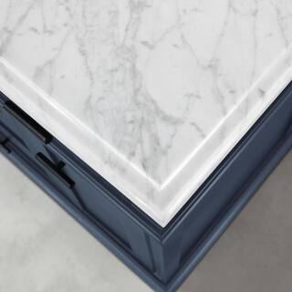 Home Decorators Collection Tarbot 48 in. W x 22 in. D x 34.5 in. H Bath Vanity in Midnight Blue with White Marble Top Tarbot 48MB