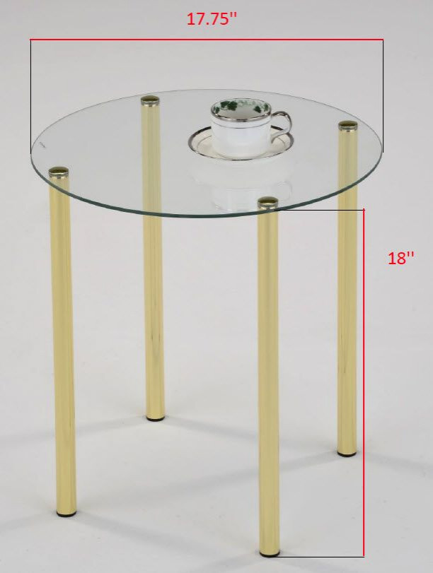 Nance 18 quotRound Modern Accent Side End Table  Brass Metal and Glass   Contemporary   Side Tables And End Tables   by Pilaster Designs  Houzz