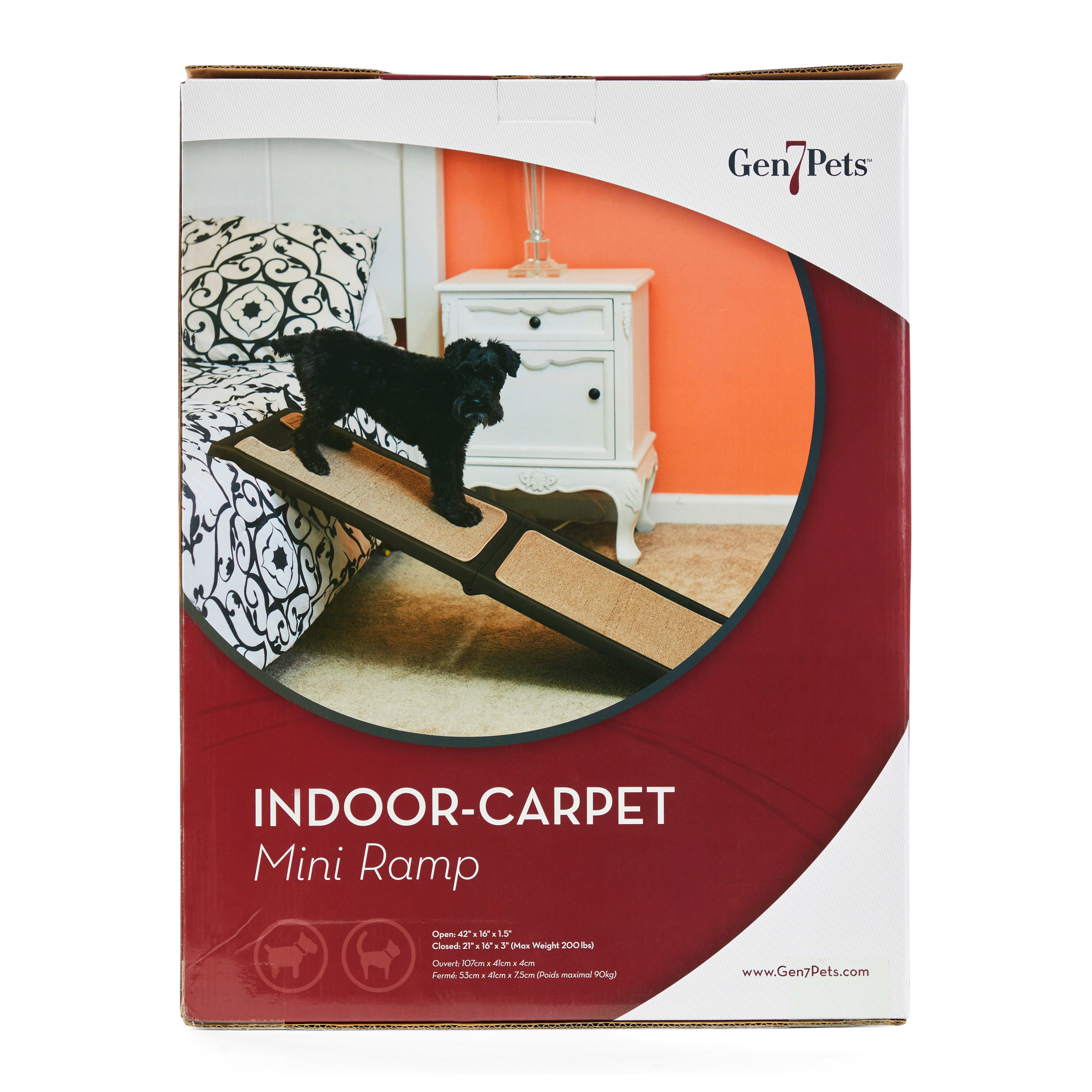 Gen7Pets Indoor Carpet Mini Ramp for Dogs， 42