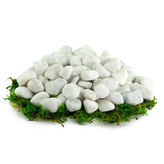 Southwest Boulder  Stone 0.25 cu. ft. 2 in. to 3 in. Porcelain White Rock Pebbles for Potted Plants Gardening and Succulents 02-0239