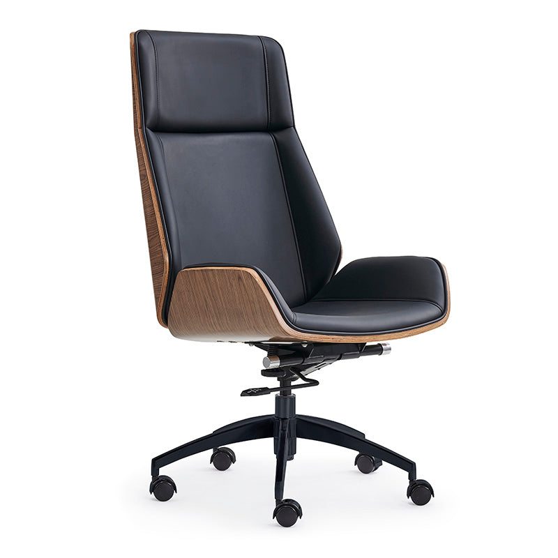 TYLER High Back Office Chair - Walnut & Black