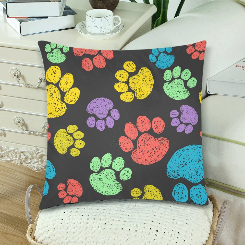 MKHERT Paw Print Throw Pillowcase Pillow Cover Cushion Couver 18x18 inch, Set of 2