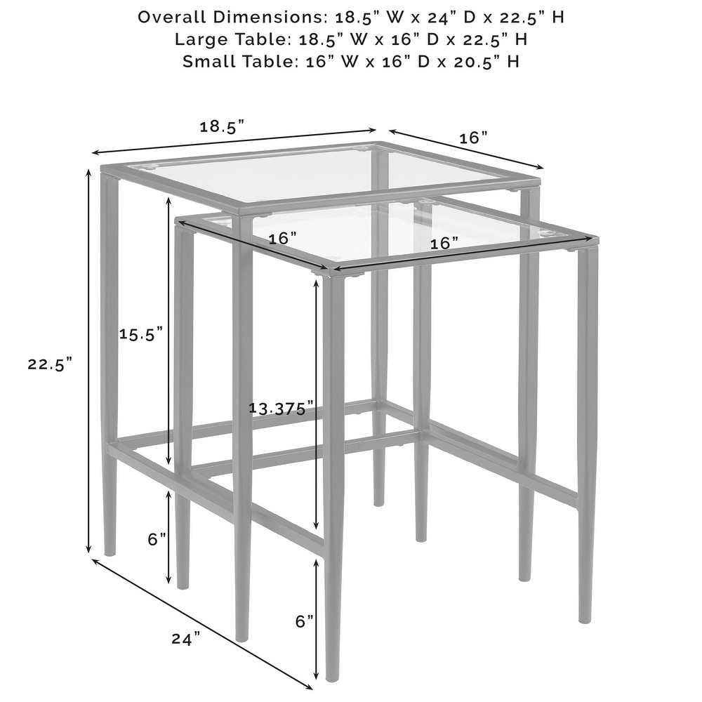 Ashton 2Pc Nesting Table Set   18.5 \