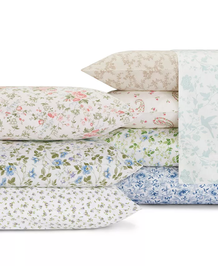 Laura Ashley Garden Palace Cotton Sateen 4 Piece Sheet Set， Queen