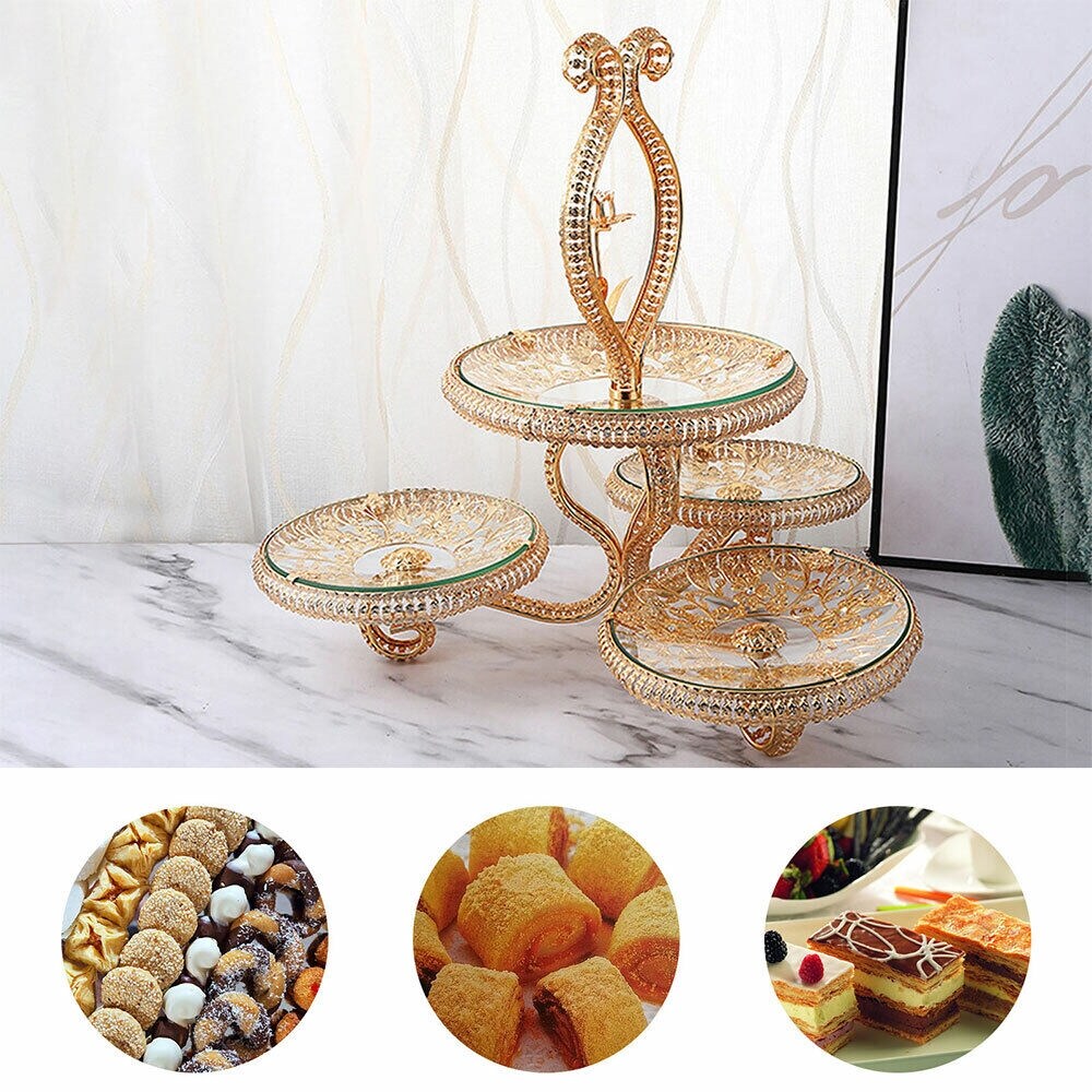 4 Tier Gold Cake Stand Set for Birthday Party