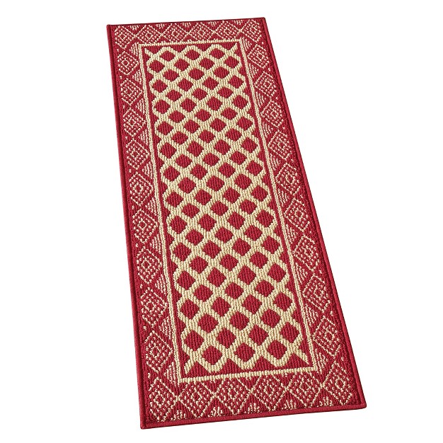 Collections Etc Elegant Jacquard Diamond Skid resistant Accent Rug