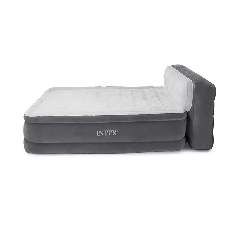 Intex Ultra Plush Inflatable Bed Air Mattress w/ Built-in Pump， Headboard， Queen